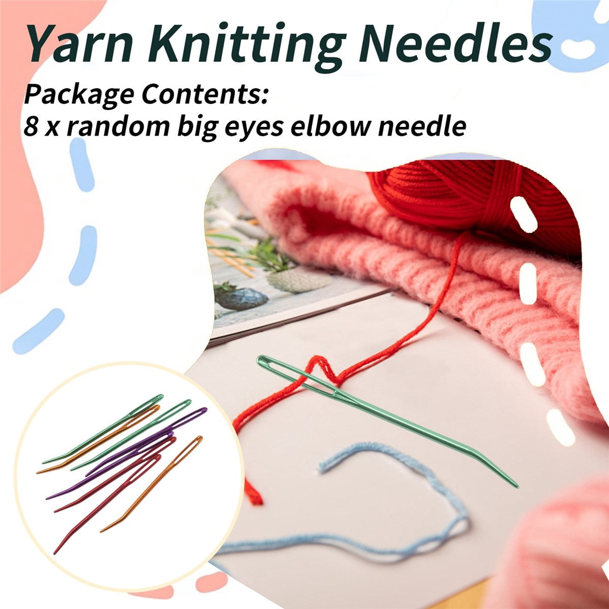 8PCS Yarn Needle,Weaving Needle Tapestry Bent Needles for Crochet Large Eye Darning Knitting