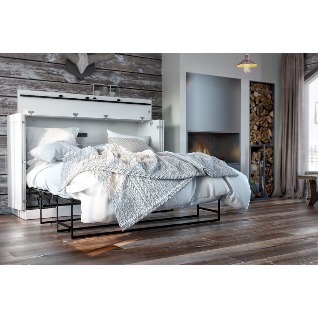 Bestar Pur Queen Bed with Mattress in White