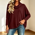 thumbnail image 2 of Cowl Neck Batwing Sleeve Tunic for Women Ghalytn Loose Draped Long Sleeve - Casual Blouse, 2 of 6