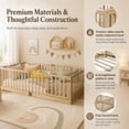 thumbnail image 5 of Miniyam Wooden Twin Size Floor Bed for Kids with Door, High Safety Fence, Natural, 5 of 7