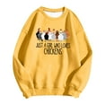 thumbnail image 4 of Arlun Just a Girl Who Loves Chickens Sweatshirts Women's Funny Chicken Graphic Letter Farm Casual Sweatshirts Crewneck Drop Shoulder Long Sleeve Pullover Tops Yellow XL, 4 of 4