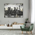 thumbnail image 2 of ONETECH  Modern Tapestry, Brooklyn Bridge Sunset Manhattan American New York City Famous Town Image, Wide Wall Hanging for Bedroom Living Room Dorm, Black White, 2 of 7