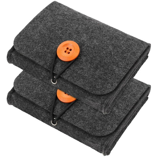 Essential Oil Carrying Case Small Essential Oil Storage Bag Portable Travel-Friendly Dark Grey 13.40X10.00X3.00CM 2Pcs