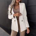 thumbnail image 6 of Blmnix Blazer Light Jackets for Women White Solid Long Long Sleeve Work Suit Teens Tops 2024, 6 of 9