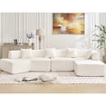 thumbnail image 2 of Boucle Sectional Sofa, High-Resilience Fabric & Dense Foam / Comfortable Seating for Taller Individuals, 2 of 6