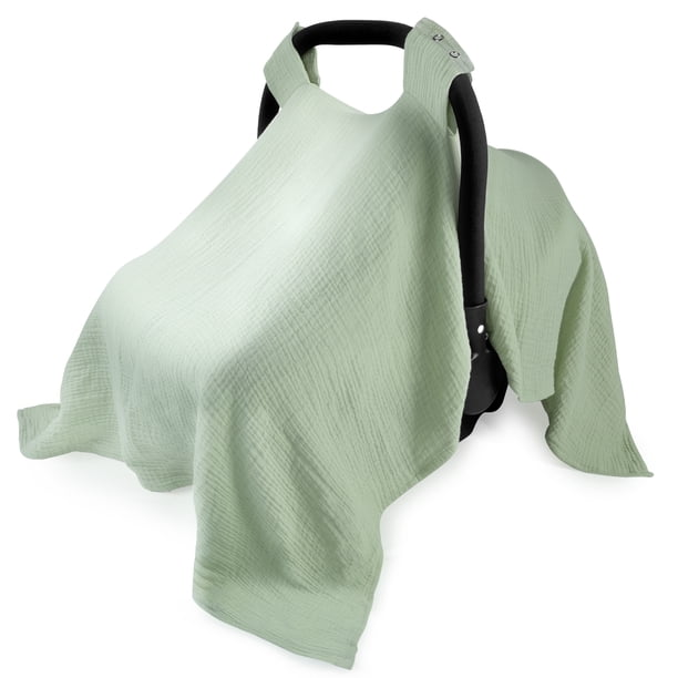 Muslin Car Seat Cover for Babies, Breathable Baby Car Seat Covers, Universal Fit Soft and
