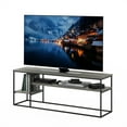 thumbnail image 2 of Furinno Moretti TV Stand for TVs up to 65 Inch, 3-Tier Grey Entertainment Center, Open Back TV Console with Cable Management, for Living Room, Bedroom, Grey Oak, 2 of 6