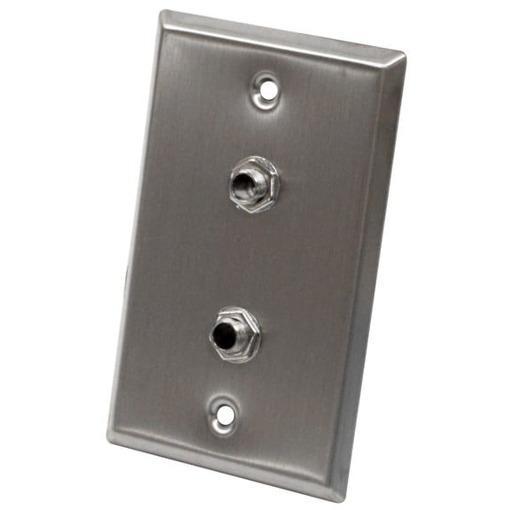 Seismic Audio  - Stainless Steel Wall Plate - Dual 1/4" TRS Stereo Jacks Silver - SA-PLATE21