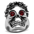 thumbnail image 1 of High Polished No Plating Stainless Steel Ring with Top Grade Crystal, Siam - Size 10, 1 of 1