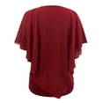thumbnail image 6 of Women Round Neck Solid Vest with Loose Chiffon Bat Shortsleeve Flowing Shawl Double Layer Tunic Top Blouse Athletic Womens Tops Women Top Active Tops Any Day Long Top for Women Nylon Tops, 6 of 6