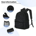 thumbnail image 5 of Daiia Black Glitter School Backpack for Men Women, Unisex Large Waterproof Bookbag Schoolbag Casual Daypack for High School/College/Teens/Travel/Work Black, 5 of 8