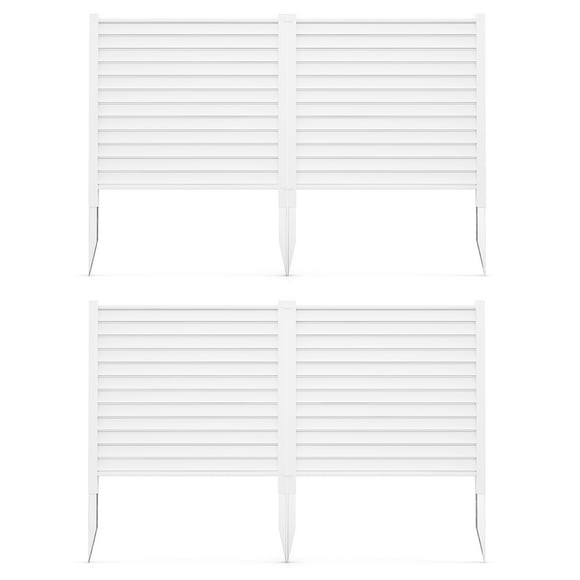 Gymax 4 Pack AC Fence Panel w/Metal Ground Stakes Reasonable Slat Spacing 44'' x 45''