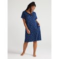 thumbnail image 2 of Joyspun Short Sleeve Midi Chemise Sleepshirt, Sizes S to 3X, 2 of 5