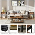 thumbnail image 3 of Furologee Nightstands Set of 2, Industrial End Table with Fabric Drawer & Storage Shelf, Retro Bedside Tables Organizer, Sturdy Side Table for Living Room, Bedroom, 3 of 10