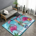 thumbnail image 2 of Area Rugs For Living Room Decor - Beach Flamingo Trio Anti Slip Throw Washable Rugs 3x5 For Bedroom, Soft Indoor Carpet For Bedroom Living Room 60x39In, 2 of 5