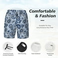 thumbnail image 2 of Kdxio Blue Paisley Pattern Vintage Print Men's Swim Trunks with Compression Liner 7 Inch Inseam Quick Dry Swim Shorts, 2 of 5