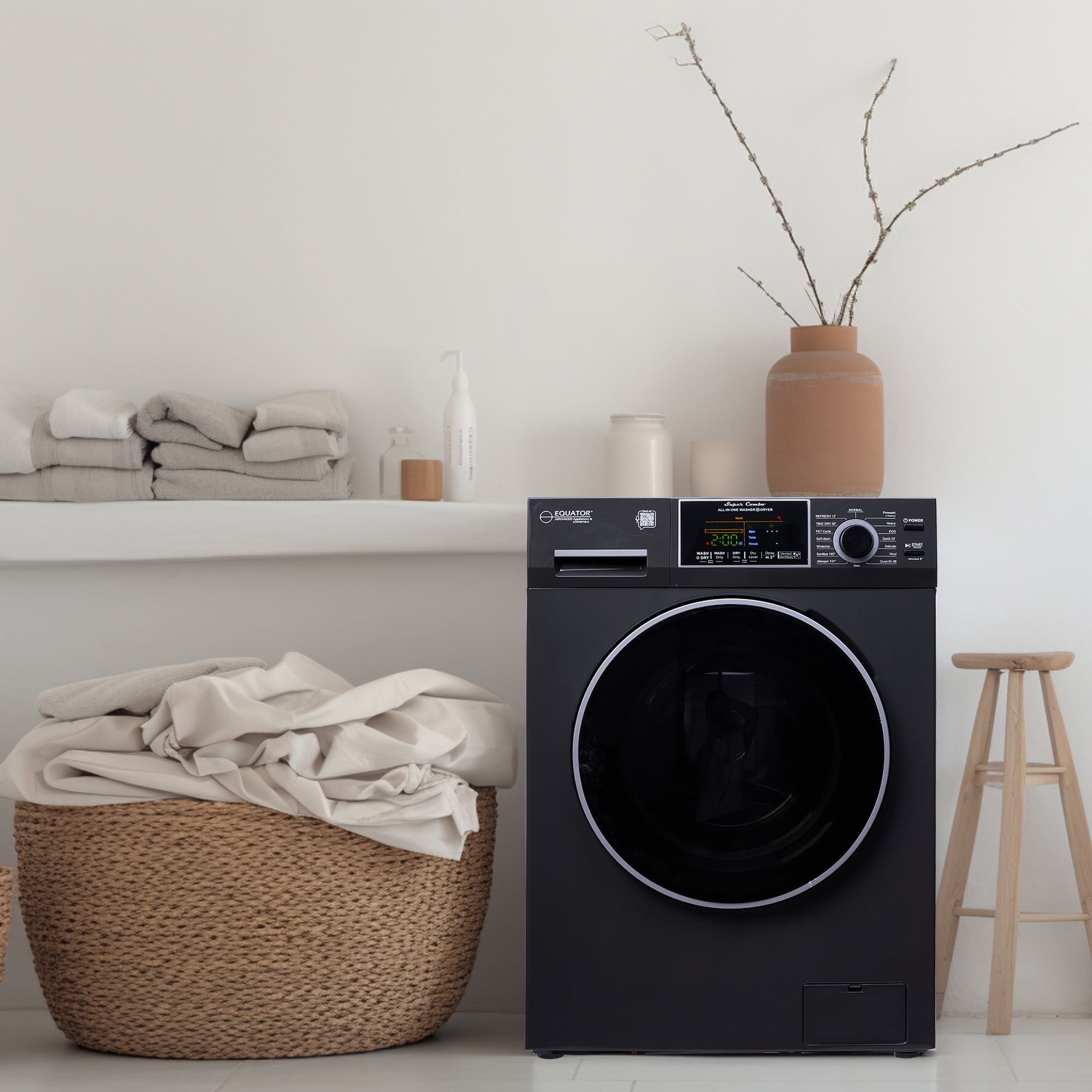 Equator 18 lbs White Combo Washer Dryer Version 3 in Stormy Grey with