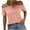 Pink, variant on qolati Women's Summer Tops Solid Color Cold Shoulder Basic Tunic T-Shirts Casual Cutout Tunic Going Out Blouse