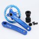 thumbnail image 2 of Cigüeñal de bicicleta, manivela de aleación de aluminio de alta resistencia conjunto de manivela Integral 8 9 10 11 s de manivela de Blue_34T Macarena Brazo de manivela de bicicleta plegable, 2 of 7