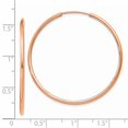 thumbnail image 3 of 14k Rose Gold Polished Endless Tube Hoop Earrings, 3 of 3