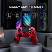 CHENGDAO Wireless Controller for P4/Slim/Pro/PC, 6-Axis Sensor, Dual Vibration, Red Universe