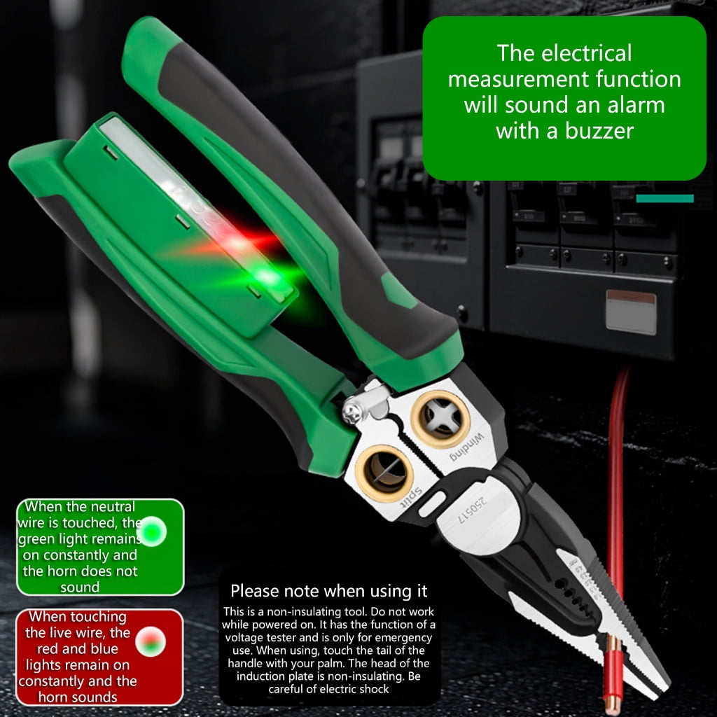 BQBQERT Professional Ergonomic Voltages Testing Wire Stripper for Electrical Cable Cutting Stripping Home Industrial Use