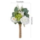 thumbnail image 3 of Ramo de novia de boda | Flores artificiales blancas | Elegante arreglo floral de imitación de tela | Decoración de mano ligera | 12x6.6 pulgadas | Ideal para la sesión de fotos de la ceremonia de la, 3 of 6