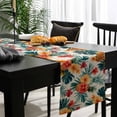 thumbnail image 4 of Palm Tree Pineapple Cotton Linen Table Runner 18 x 72 inch Red Orange Floral Summer Non-slip Rectangular Dining Table Decor for Wedding Party Holiday Dinner, 4 of 8