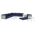 thumbnail image 1 of Lounge Sectional Sofa Chair Table Set, Sunbrella, Aluminum, Metal, Steel, Blue Navy, Modern Contemporary Urban Design, Outdoor Patio Balcony Cafe Bistro Garden Furniture Hotel Hospitality, 1 of 10