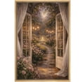 thumbnail image 6 of Framed Canvas Print Night Garden Wall Art Dark Academia Decorative for Living Room Bedroom - 16"x24" NATURAL, 6 of 8