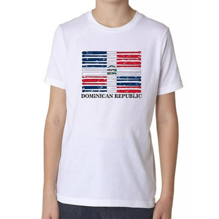 Dominican Republic Baseball Classic - World Vintage Bats Flag Boy's Cotton Youth (Best Month To Go To Dominican Republic)