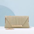 thumbnail image 4 of Bolsos de embrague tipo sobre Bolso de noche con cadena Bolsos de fiesta elegantes a la moda (Oro), 4 of 5