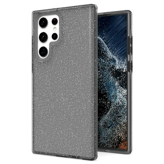 Full Glitter Hybrid Protective Case for Samsung Galaxy S22 Ultra 5G - Black
