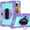 Purple-Teal, variant on For Apple iPad Pro 13inch 2024 3in1 Multi-Functional Tablet Case for Hand, Shoulder, Pencil & Stand - Purple/Teal