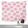 thumbnail image 2 of ZEALGNED Colorful Peach Cute Peaches on Pink Dots and Green Wall Art Hanging Tapestry Home Decor for Living Room Bedroom Dorm 51x60 inch, 2 of 2