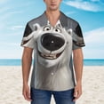 thumbnail image 2 of Fuzoiu Smiling Polar Bear Print Hawaiian Shirt for Men, Summer Beach Casual Short Sleeve Button Down Shirts, Men’s Beach Summer Shirts with Pocket,Small, 2 of 7