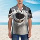 thumbnail image 2 of Fotbe Smiling Polar Bear Camisa Hawaiana para Hombre Unisex – Camisa Casual de Verano con Botones de Manga Corta de Algodón y Lino,Large, 2 of 7