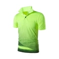 thumbnail image 4 of IWRICH Men's Short Sleeve Fit Sport Polo Shirts Printed Collared Casual T-Shirt Athletic Tennis T-Shirt Light Green L, 4 of 5
