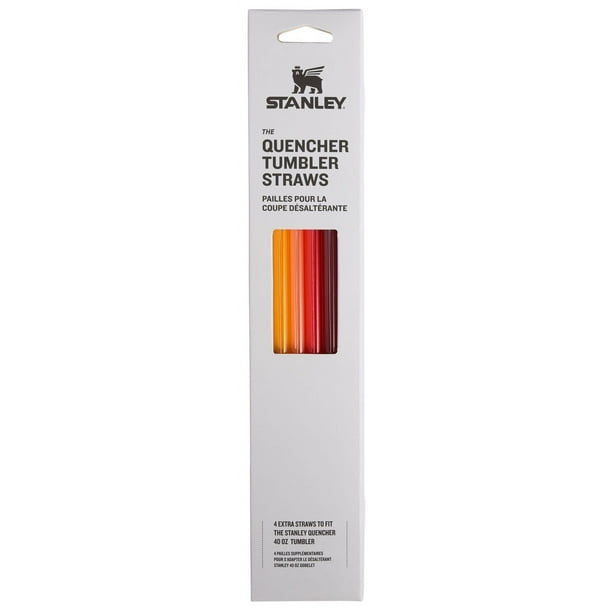 Pajitas reutilizables Stanley, paquete de 4 unidades, rojo y naranja