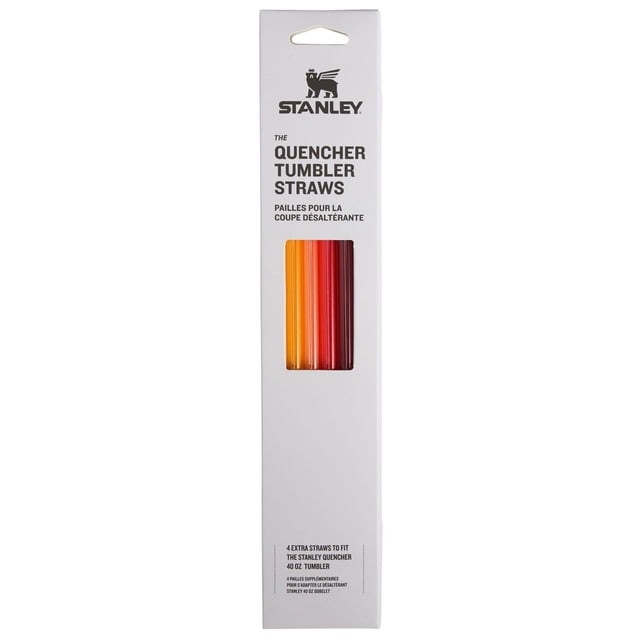 Pajitas reutilizables Stanley, paquete de 4 unidades, rojo y naranja