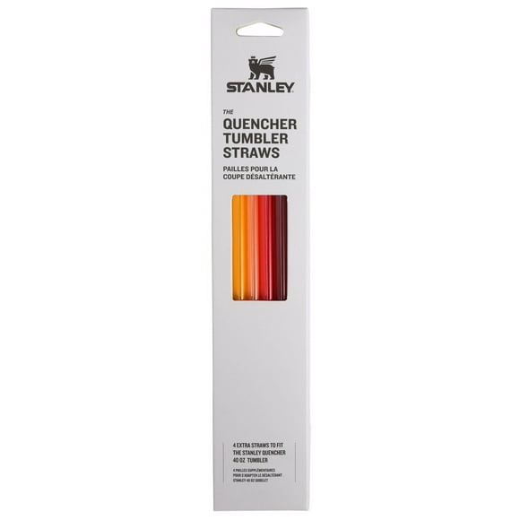 Pajitas reutilizables Stanley, paquete de 4 unidades, rojo y naranja