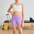 thumbnail image 6 of Girls V Cross Waist Athletic Shorts, Kids Soft Bike Volleyball Yoga Dance Running Cheer Gymnastics Gym Workout Shorts Sweat Shorts, 6 of 6