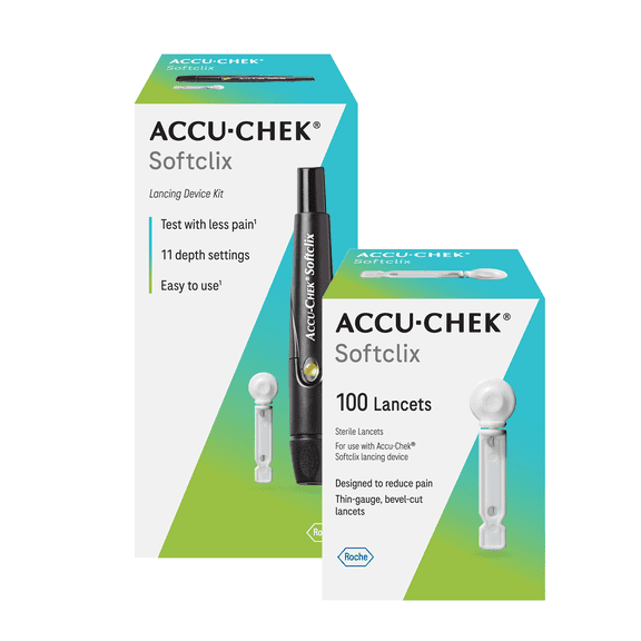 Accu-Chek Softclix Diabetes Lancing Device and 110 Softclix Lancets for Diabetic Blood Glucose Testing (Packaging May Vary)