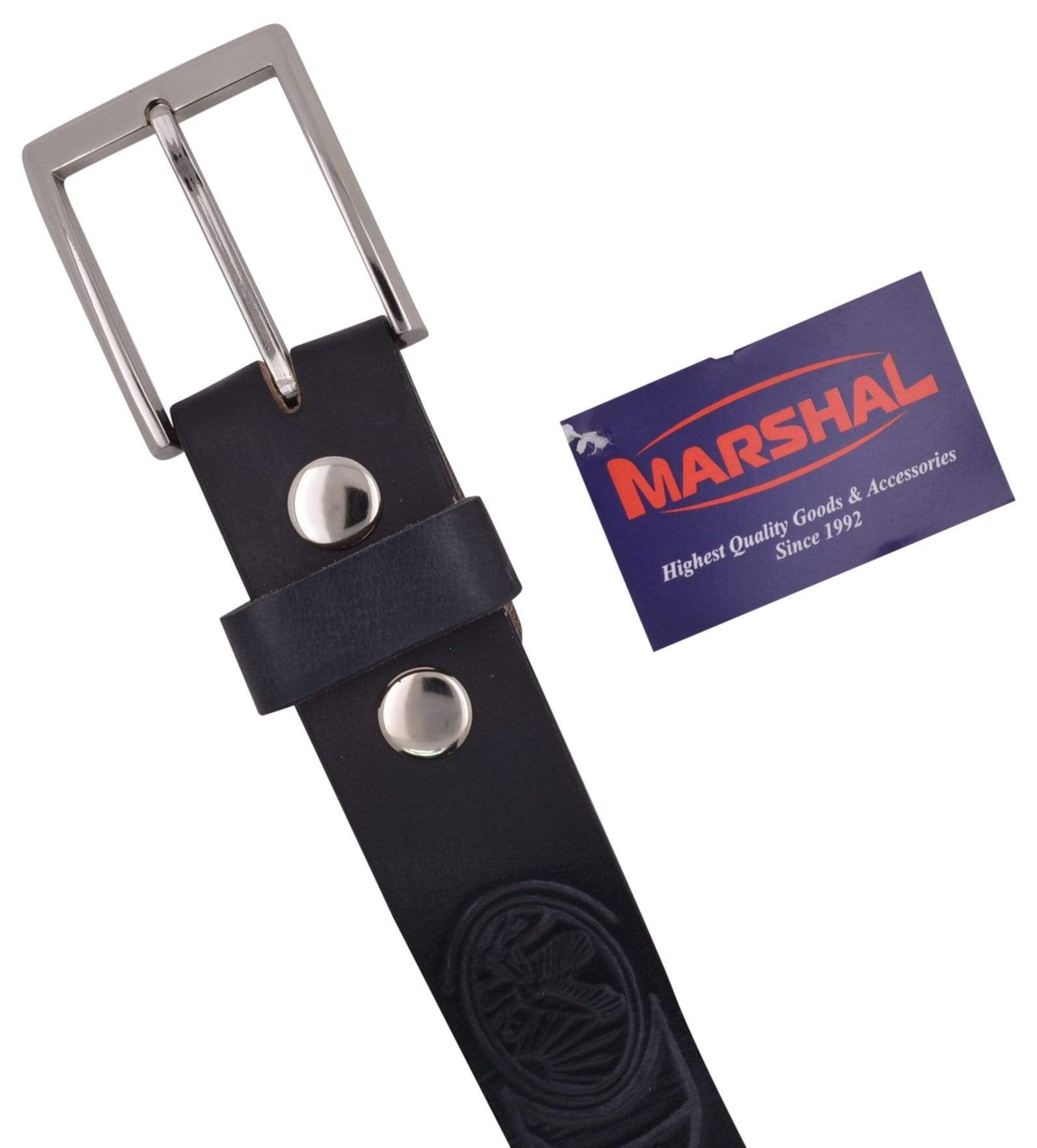 mens black leather belt with silver buckle