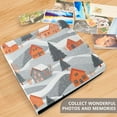 thumbnail image 4 of FORMRS 3 Ring Photo Album 4"x6" Self Adhesive Large Capacity PU Leather Cover, Gray Snow Houses, 4 of 8