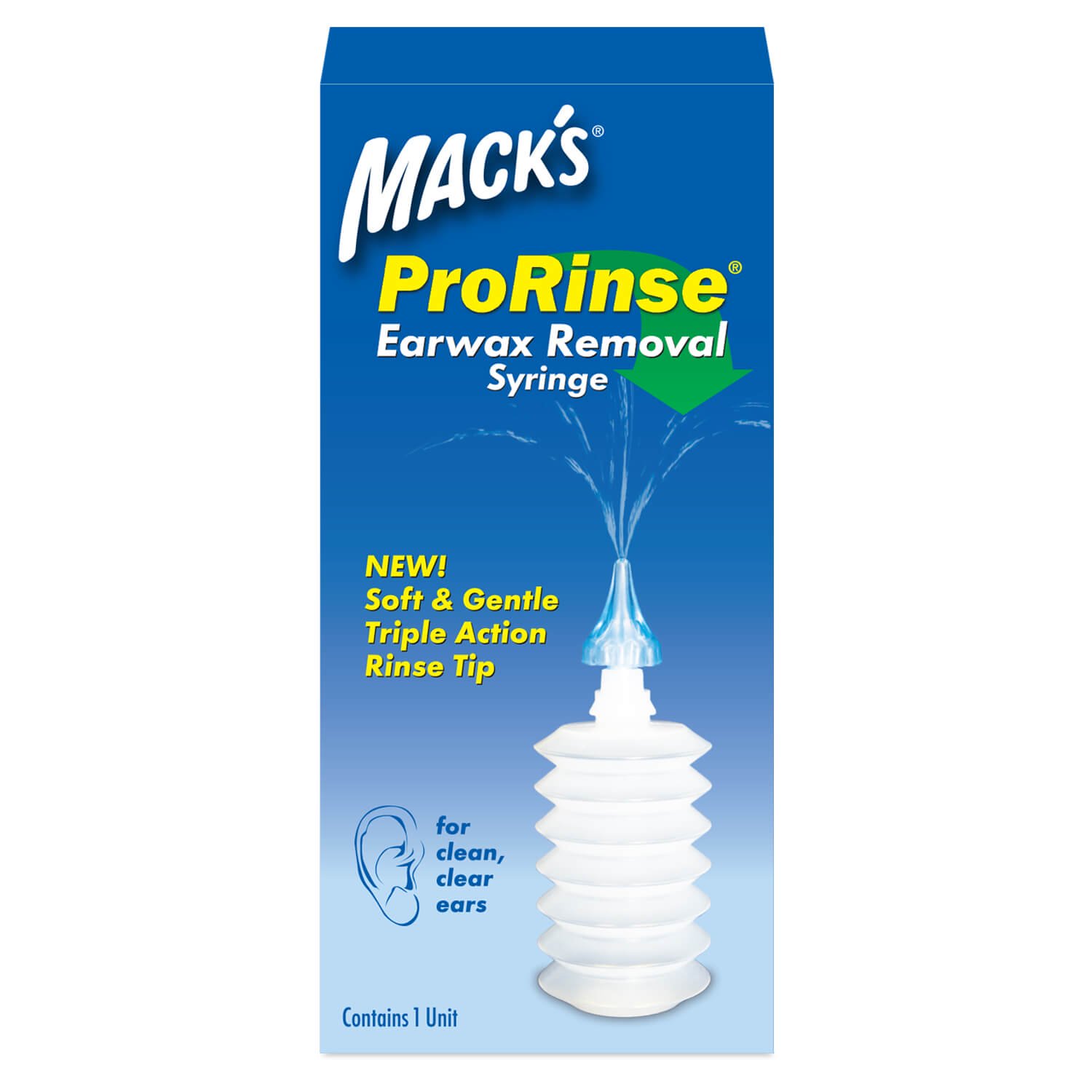 Mack's ProRinse Ear Wax Removal Syringe - Ear Syringe with Triple-Action Rinse Tip