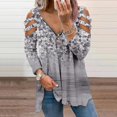 thumbnail image 1 of Blouse Décontractée à Col en V avec Fermeture Éclair et Pli de Couleur pour Femmes, 1 of 6