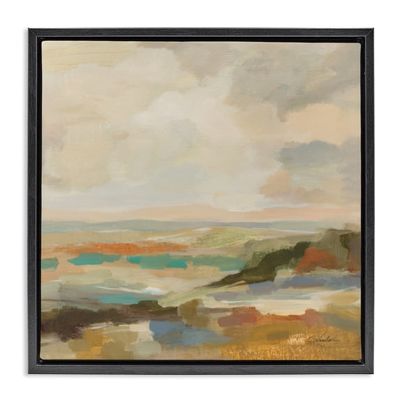 Stupell Industries Contemporary Muted Harmony Palette Black Floating Frame Canvas Art, 18 x 18, by Silvia Vassileva