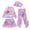 Pink, variant on 5-6 T Bathing Suit Girls Girls Long Sleeve Sun Protective Swim Set with Cute Cartoon Scale Print Four Piece Outfit