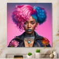 thumbnail image 2 of Designart Pink And Blue African American Woman III Canvas Wall Art, 2 of 5